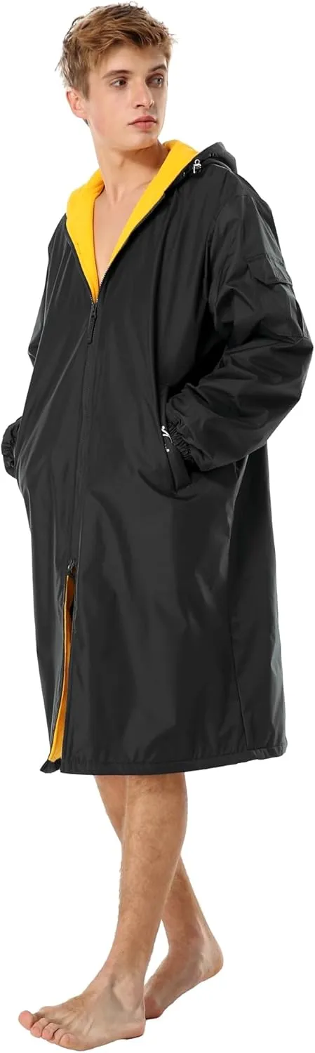 Adoretex New Unisex Swim Team Athletic Waterproof parka, Water Sports Warm Fleece Coat Jacket