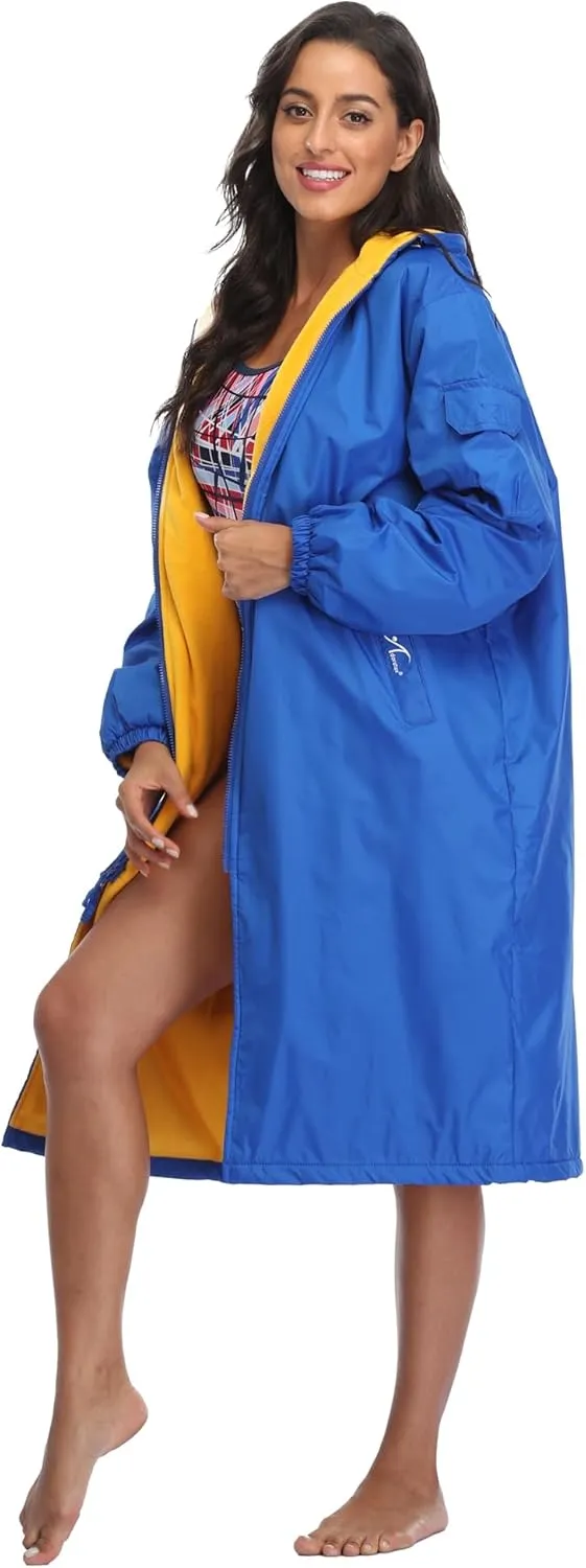 Adoretex New Unisex Swim Team Athletic Waterproof parka, Water Sports Warm Fleece Coat Jacket