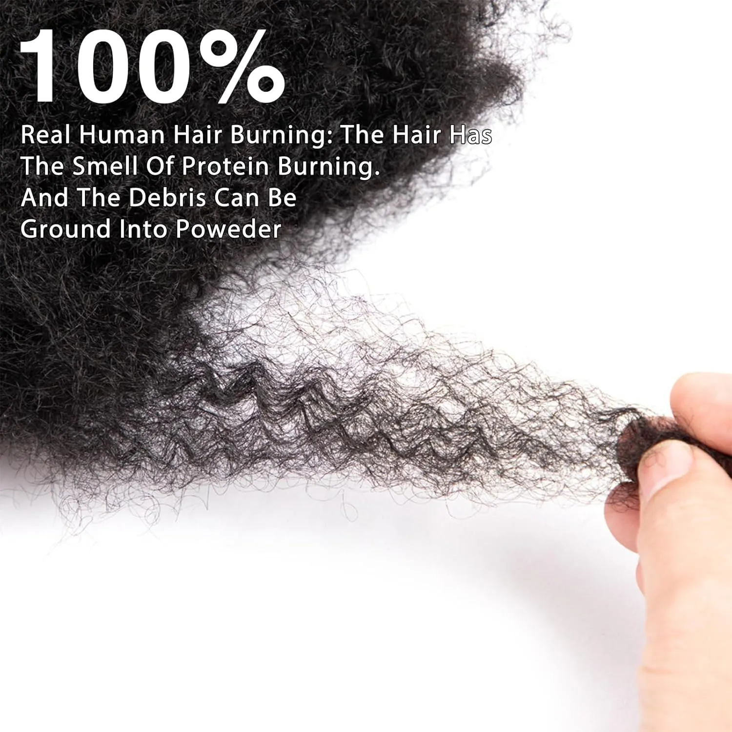 Afro Kinkys Bulk Human Hair for Dreadlocks Extensions Repair Locs, Twist Braiding Afro Kinky Human Hair for Locs (30 Gram Each Package)