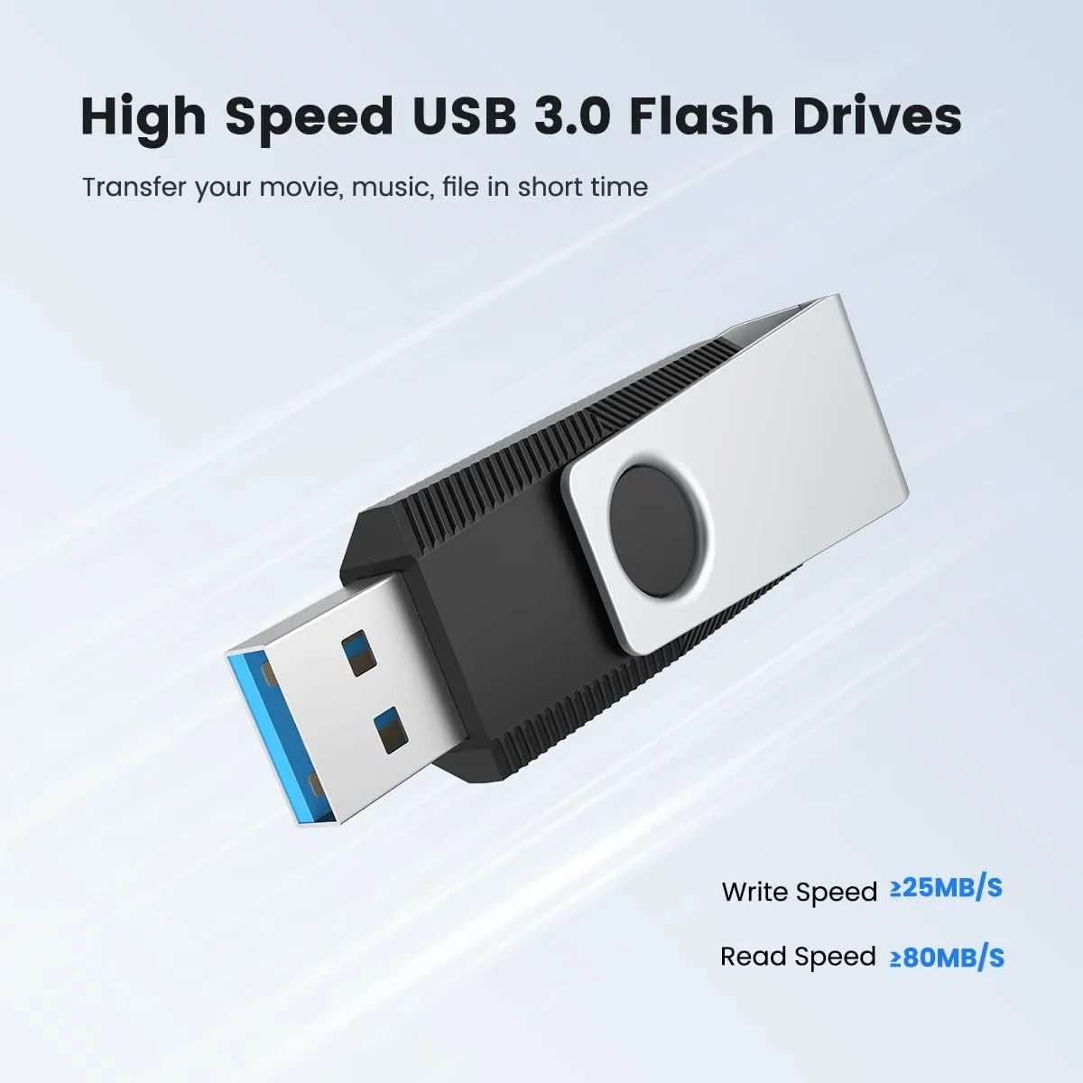 Aiibe 128GB USB 3.0 Flash Drive 5 Pack - 128GB Thumb Drive Multi Pack (128G, 5 Mixed Colors: Black, Red, Cyan, Green, Purple)