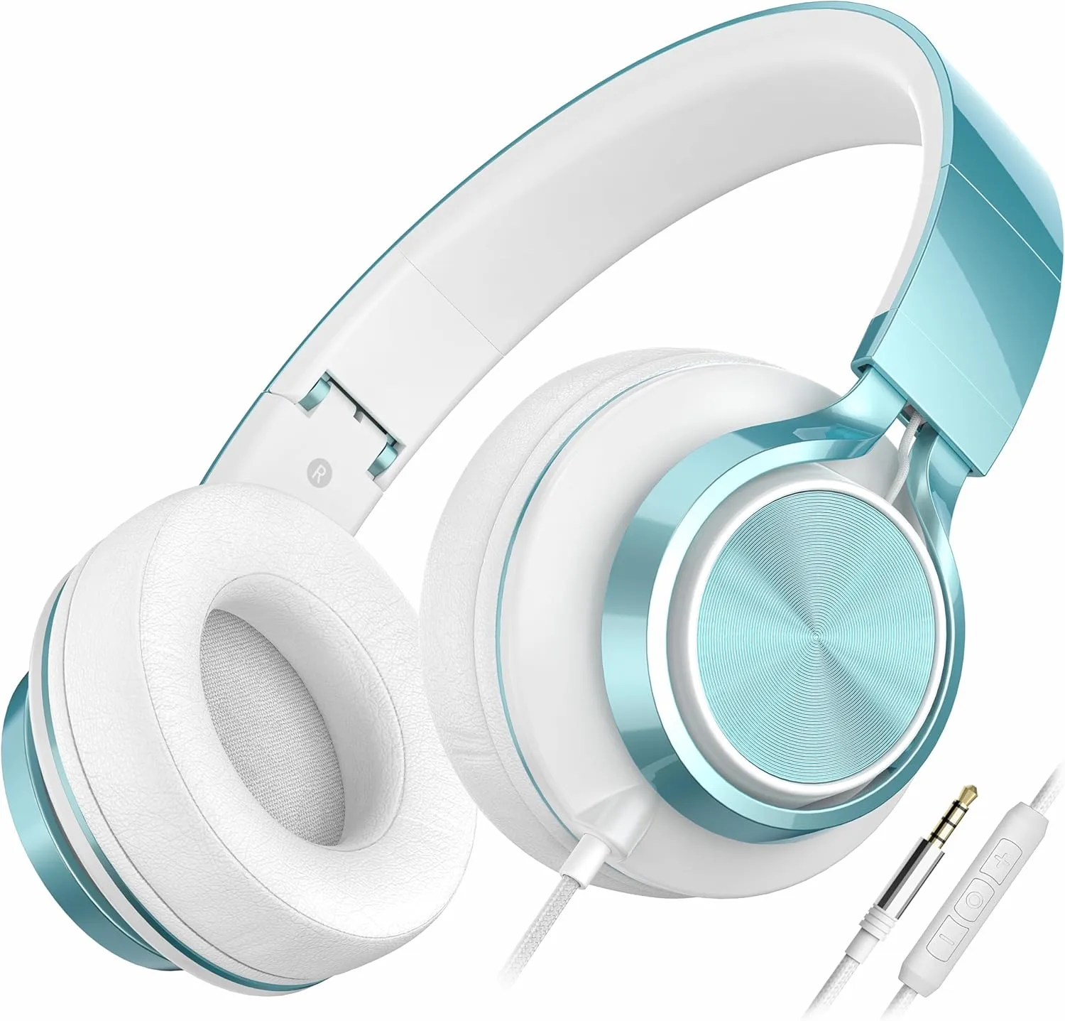 AILIHEN C8 Headphones Wired, On-Ear Headphones with Microphone and Volume Control, Corded 3.5mm Headset for Boys Girl School Smartphones Chromebook Laptop Computer Tablets Airplane Travel (Lime Green)