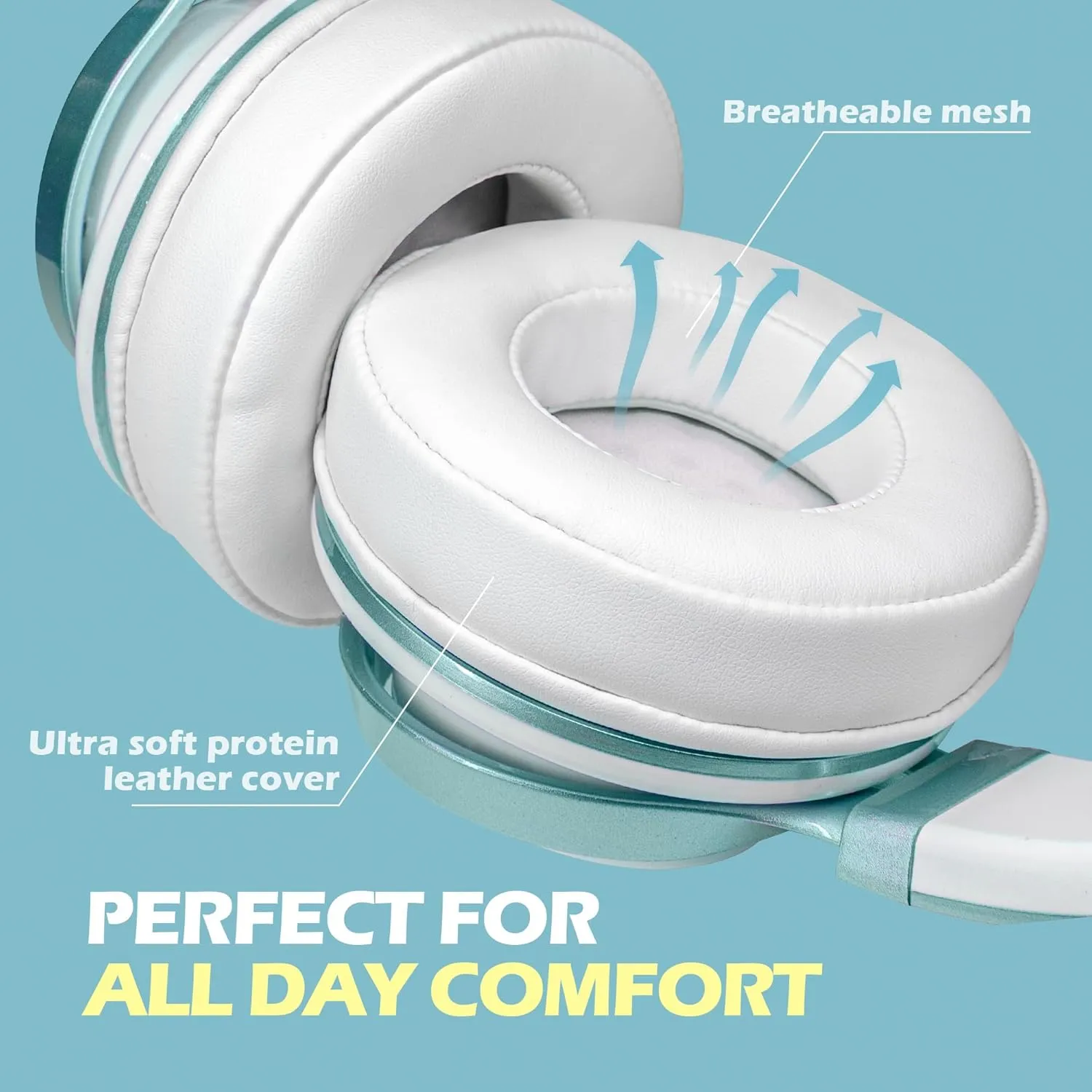 AILIHEN C8 Headphones Wired, On-Ear Headphones with Microphone and Volume Control, Corded 3.5mm Headset for Boys Girl School Smartphones Chromebook Laptop Computer Tablets Airplane Travel (Lime Green)