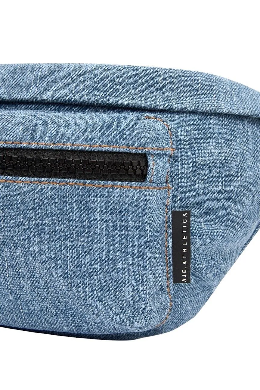 Aje. Athletica Denim Logotape Crossbody 943 Bag | Red Strap, Cotton, Pockets