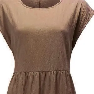 Akivide Women's Flowy Cotton Linen Dress Summer Beach Casual Loose Sleeveless Crewneck Baggy Long Dress with Pockets
