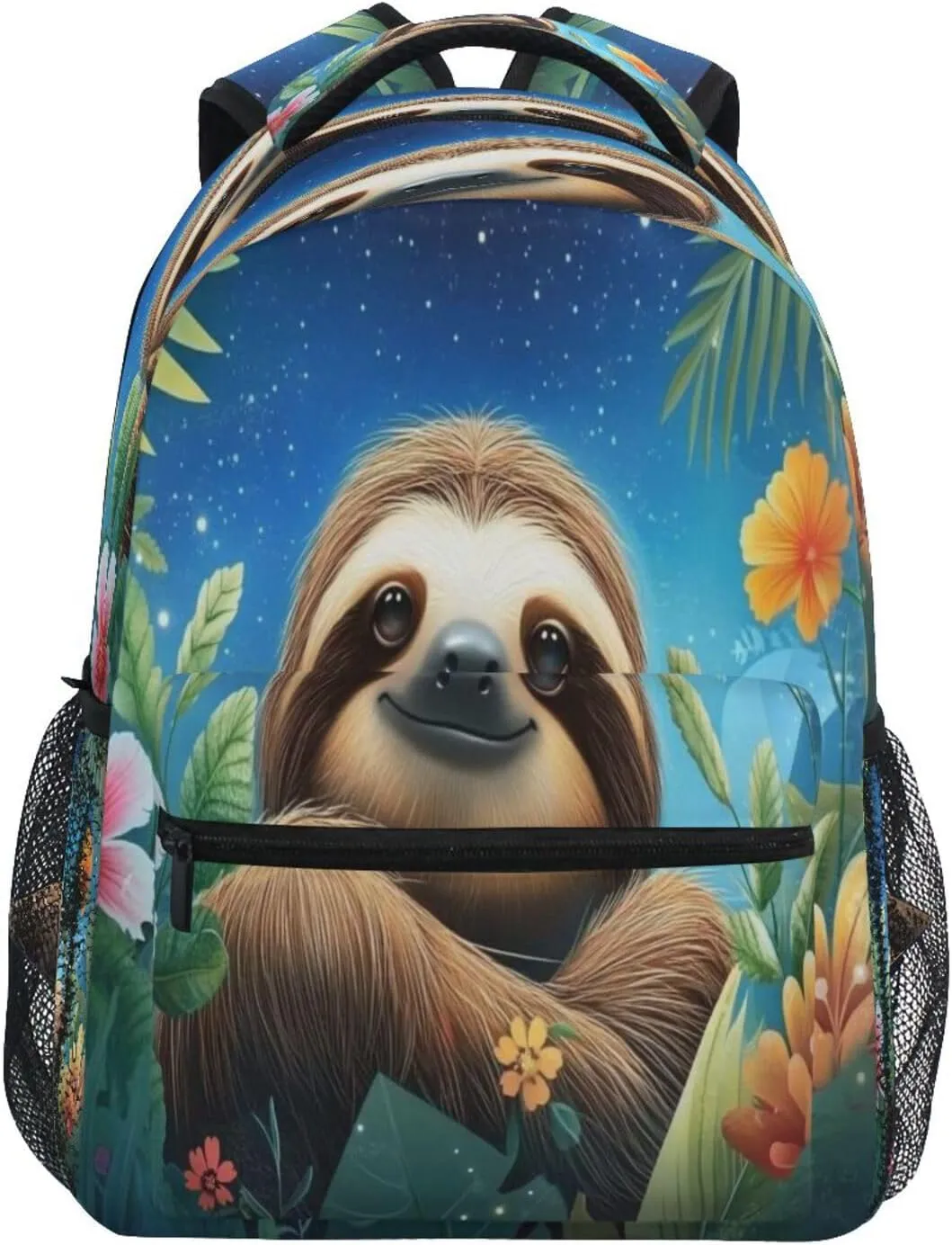 ALAZA Cute Sloth Jungle Night Kids School Backpack for Boys Girls Teens Bookbag Travel Daypack Bag 16 inch