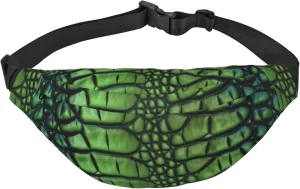 Alligator Skin Print Fanny Pack For Men Women Adjustable Waist Bag Pack Crossbody Belt Bag For Travel Hiking Running