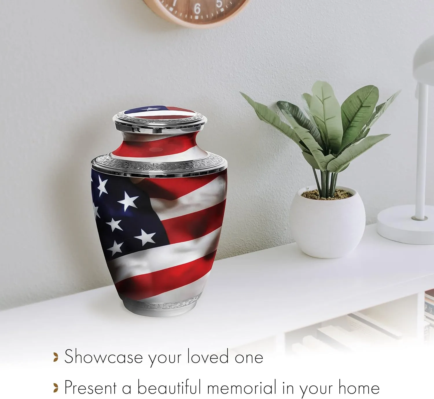 American Flag Cremation Urn for Ashes Adult Male - Beautifully Handcrafted Patriotic & Personalized Cremation Urns for Human Ashes Adult Man for Veteran or Patriot