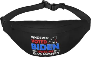 Anti President Joe Biden Owes Republican Gas Money Fanny Packs Mans Woman'S Adjustable Waist Pack For Sports Leisure Travel Cycling Hip Pack