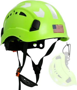 AOLAMEGS Construction Safety Hard Hat - ANSI Z89.1 Type Ι OSHA Approved Safety Helmets with Chin Straps Lightweight Reflective Vented ABS Hard Hats For Men Women Industrial Workwear 6-point Suspension
