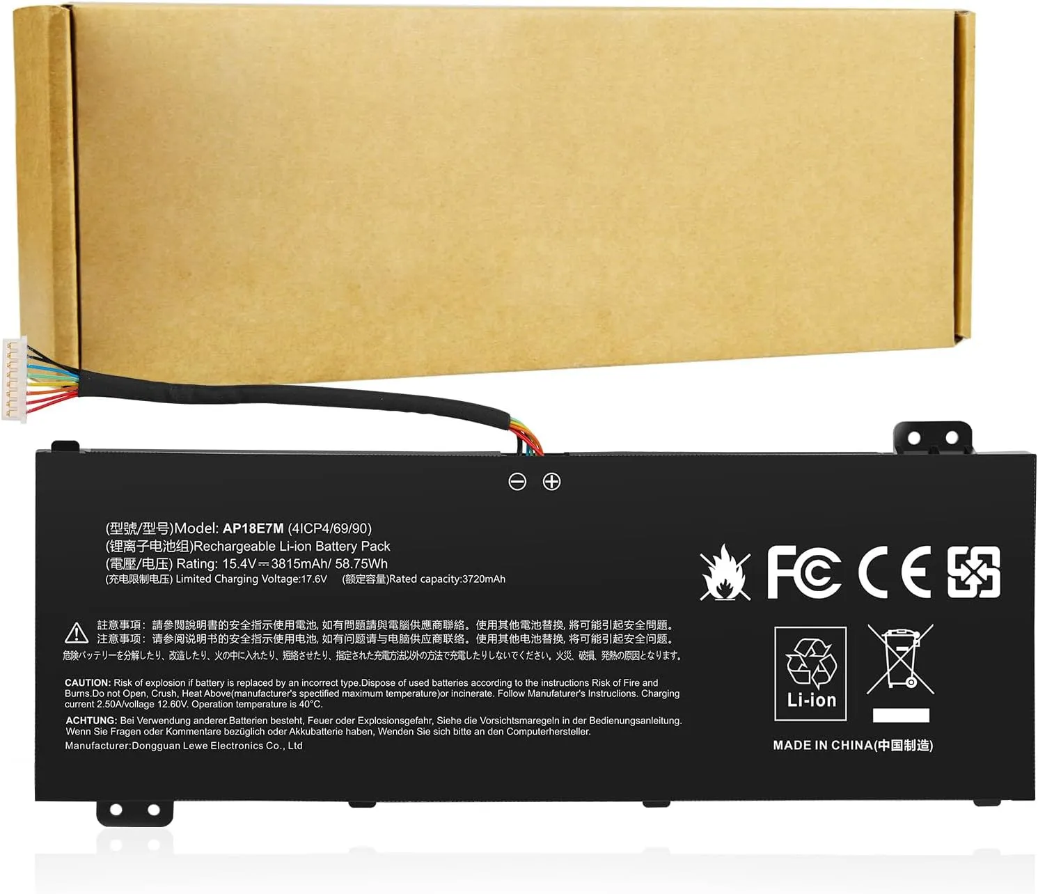 AP18E7M Battery for Acer Nitro 5 AN515-44 Nitro 7 AN715-51 Nitro 5 AN515-54 AN517-51，Predator Helios 300 PH315-52 PH317-53,Aspire 7 A715-74G,AP18E8M 4ICP4/69/90 4ICP4/70/88 KT.00407.009 KT00407009