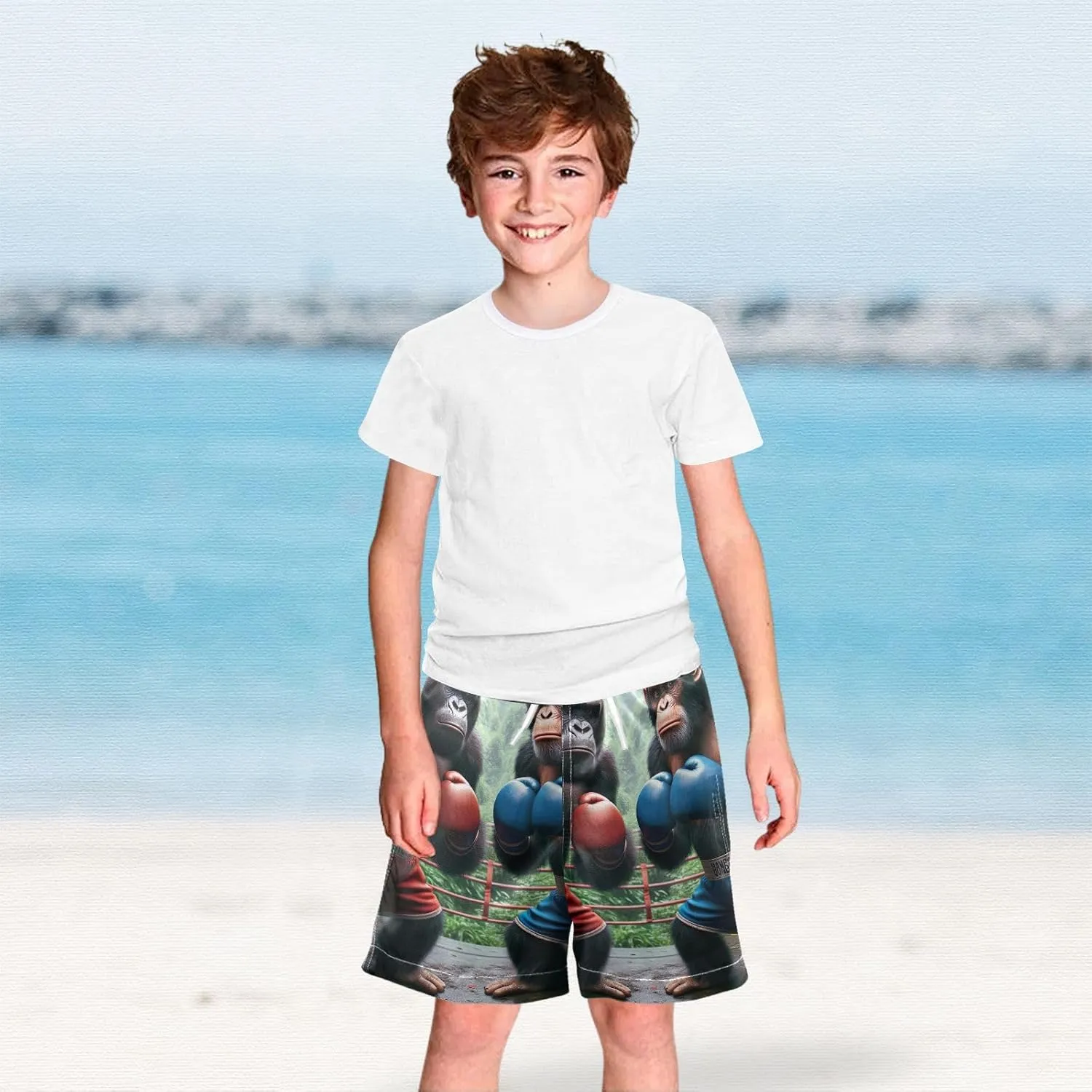Apes Boxing Kids Swim Trunks for Boys, Anti-Chafe Swim Trunks Boys 2T