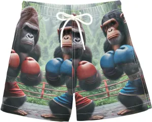 Apes Boxing Kids Swim Trunks for Boys, Anti-Chafe Swim Trunks Boys 2T