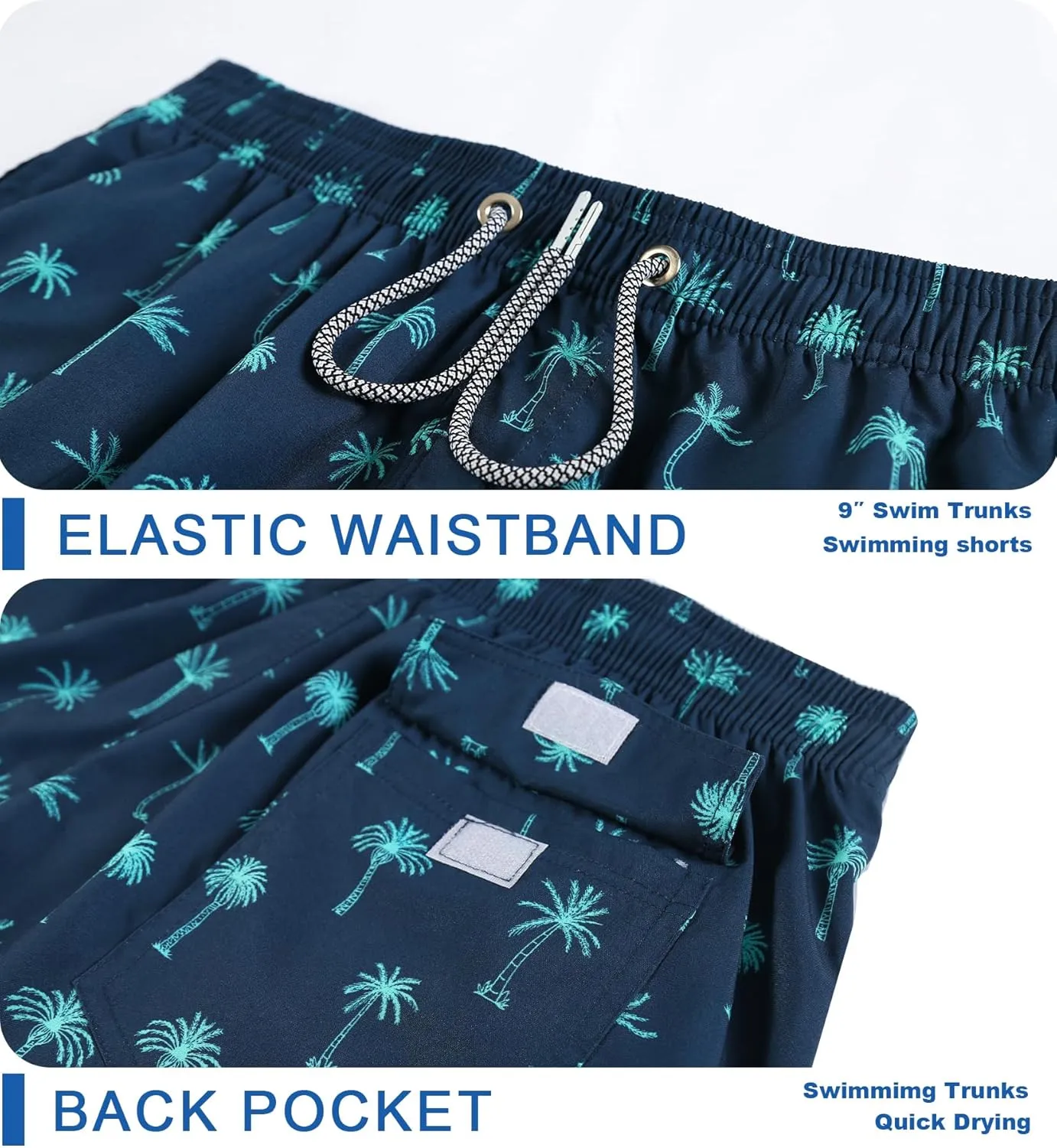 APTRO Men's Swim Trunks 9" Quick Dry Bathing Suit Big & Tall Beach Swimsuits