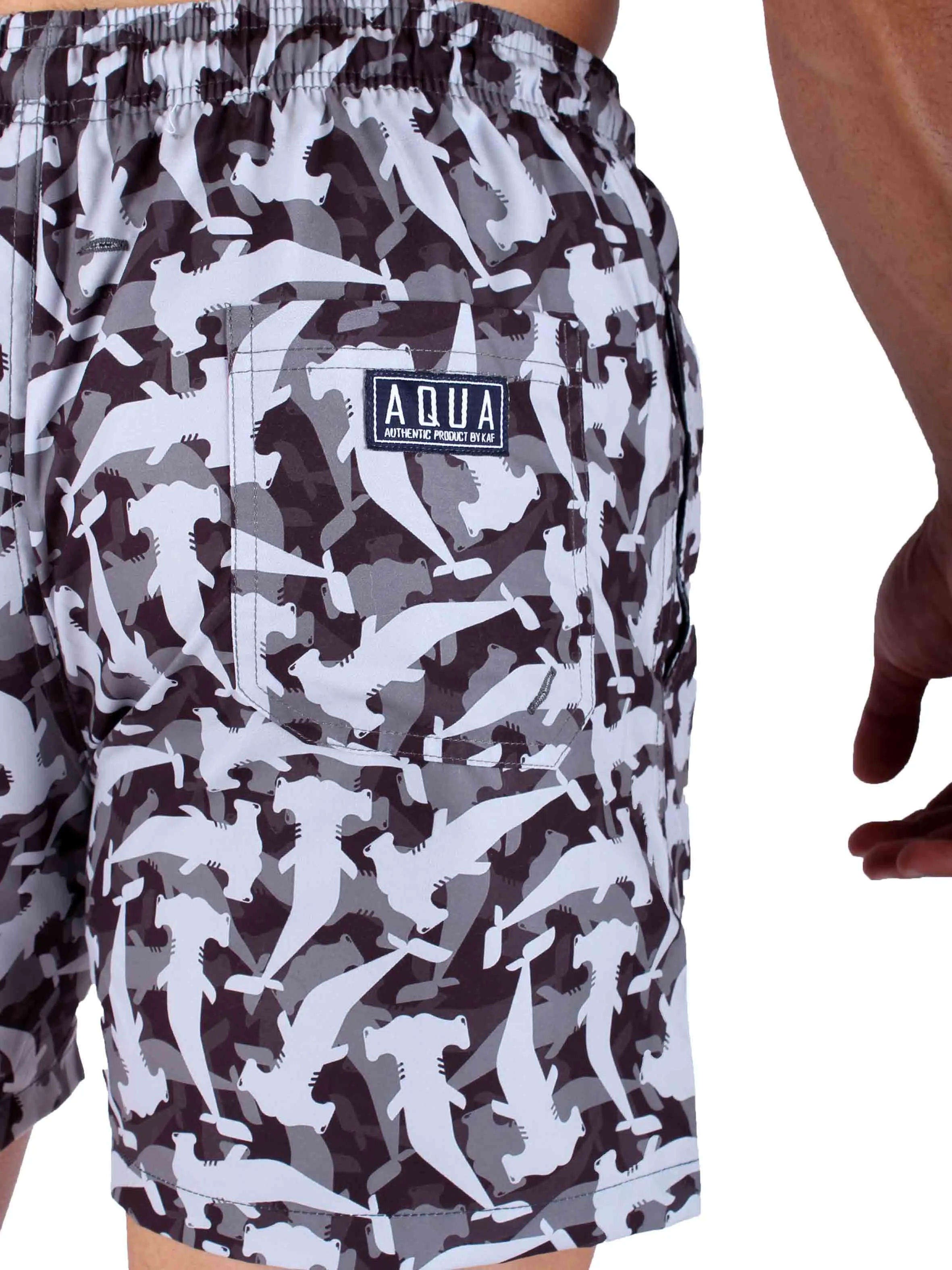 AQUA Swim Shorts Camo Sharks Design - Multi Color