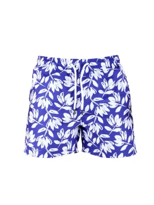 AQUA Swim Shorts Floral Design - Blue