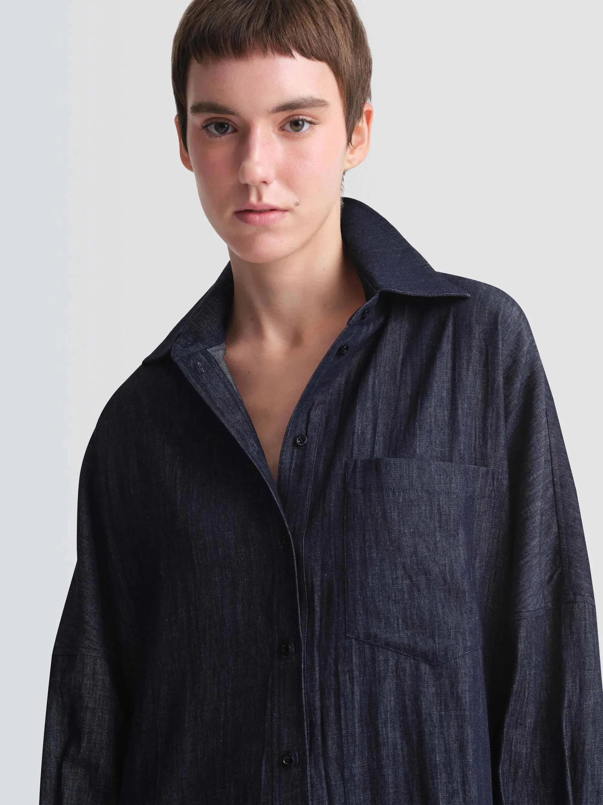 Ariana Linen Denim Mini Dress