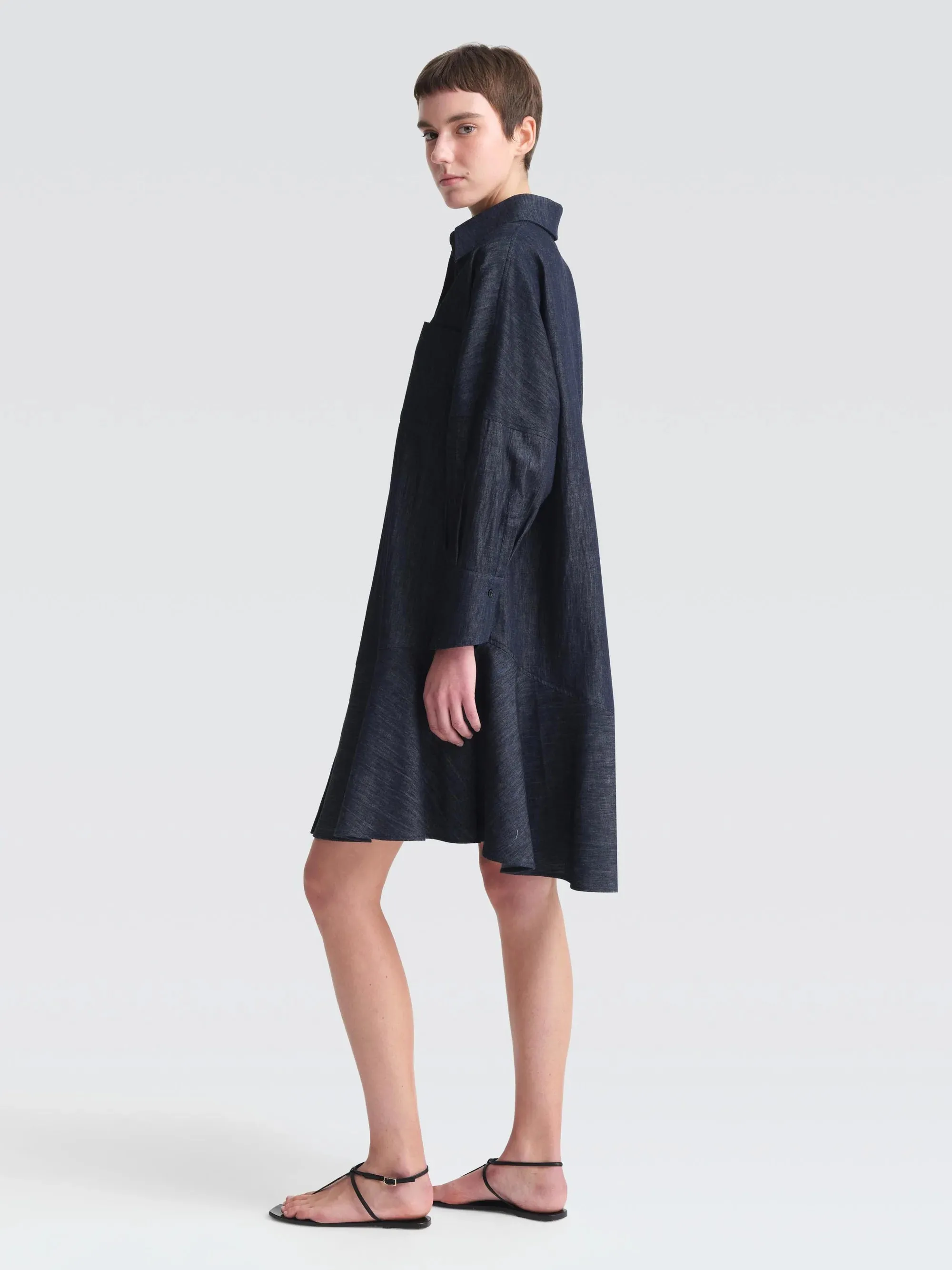 Ariana Linen Denim Mini Dress