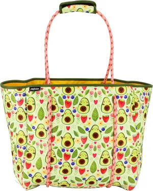 Artists Collective Beach Bag Premium Extra Large Neoprene Lunch Bag Purse with Inner Zipper Pocket and Removable Board - Design by Elizabeth Frederiksson (Sweden) Happy Avocado - Beach Bag