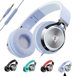 ARTIX CL750 On-Ear Headphones Wired with Mic and Volume Control — Noise Isolating Corded Over Ear Headphones with Microphone for Laptop and Computer, Plug in Headset with Cord (Aux Jack 3.5mm)