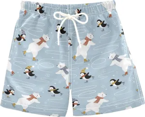 Aslsiy Boys' Swim Trunks Boys Beach Board Shorts Girls Girls Quick Dry Swimwear 2-12T