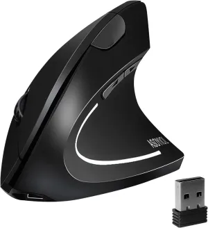 ASOYIOL Ergonomic Mouse Wireless,Vertical Mouse with USB Receiver 6 Buttons 800/1200/1600 Computer Mouse for Laptop PC(Right Hand,Black)