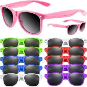 ASTARON 12 Pack Party Sunglasses Bulk Neon Party Favors for Beach Wedding Party Pool Party Supplies