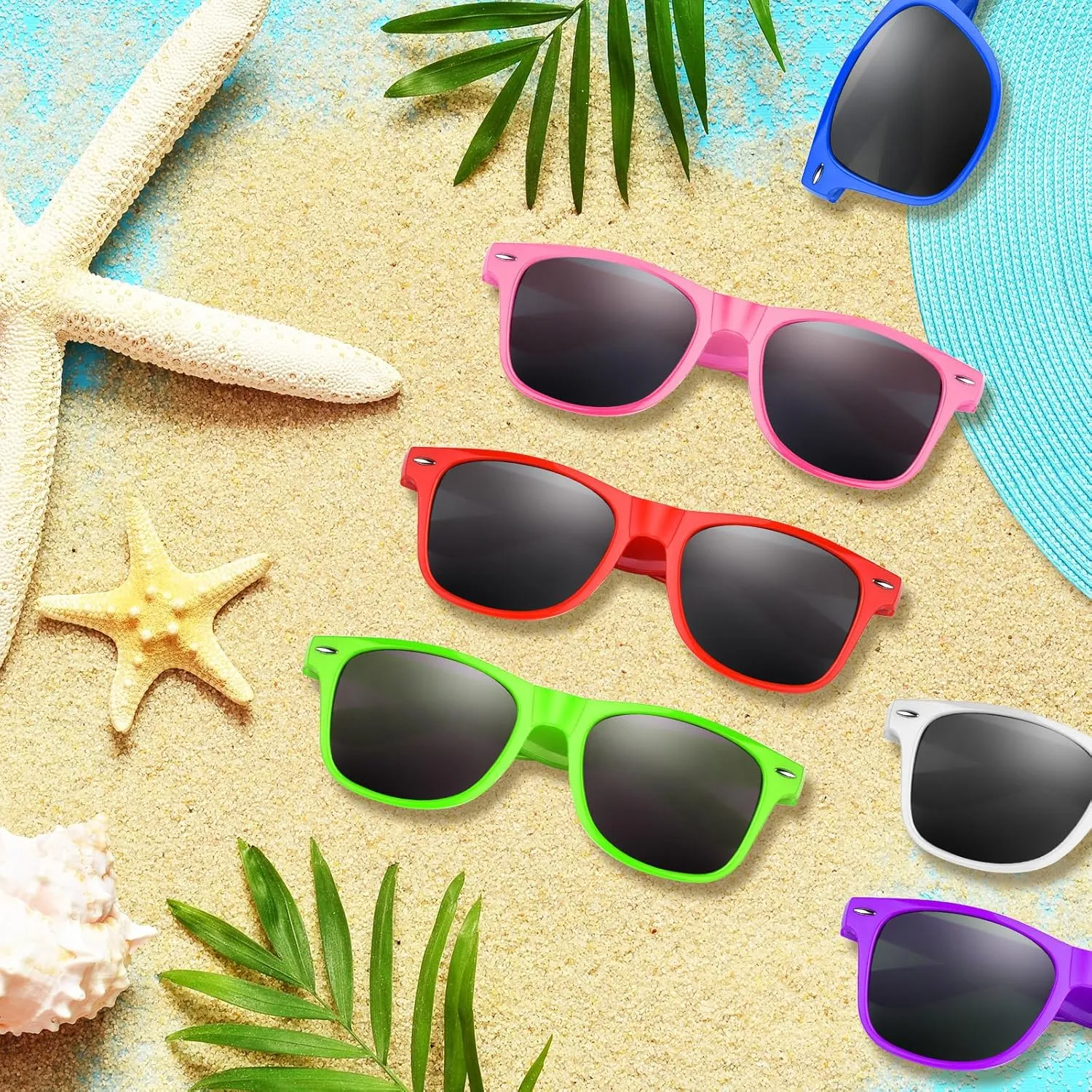 ASTARON 12 Pack Party Sunglasses Bulk Neon Party Favors for Beach Wedding Party Pool Party Supplies