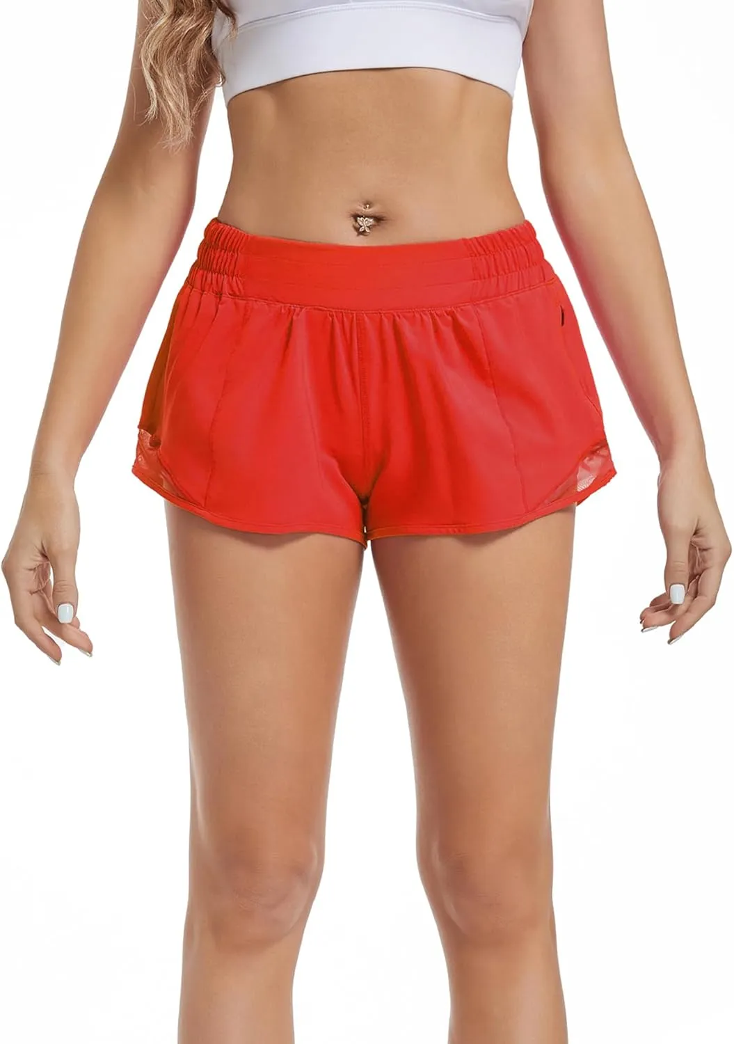 Athletic Shorts for Women,Mesh Lined 2.5" Running Shorts,Quick Dry Active Workout Shorts with Zip Pocket
