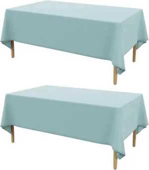 AUSSPVOCT 2 Pcs Textured Linen Table Cloth for Rectangle Table - 52x70 Inch Cloth Tablecloth Rectangular Waterproof Washable Fabric Dining Table Cover for Christmas Holiday Party Kitchen Decor