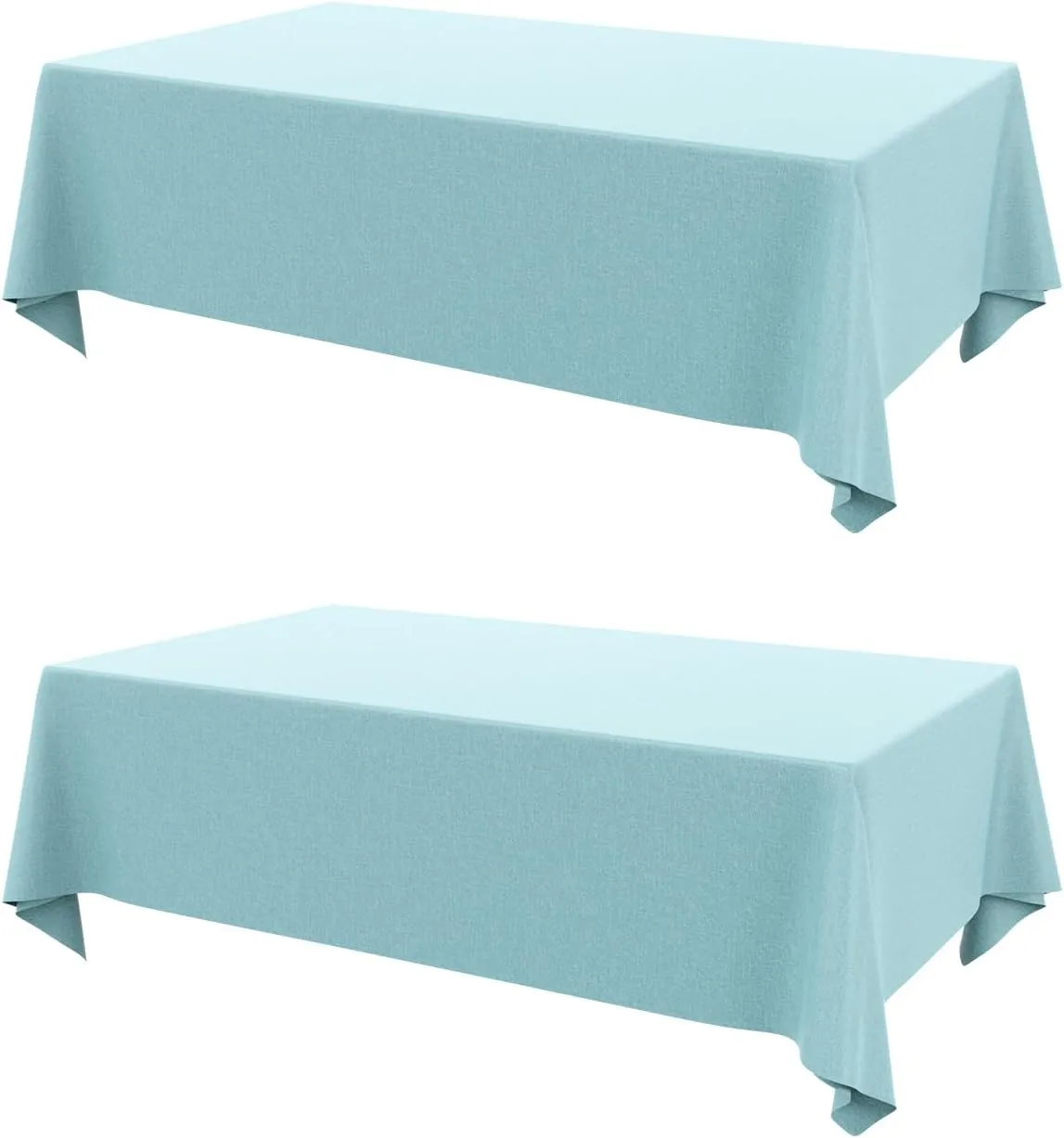 AUSSPVOCT 2 Pcs Textured Linen Table Cloth for Rectangle Table - 52x70 Inch Cloth Tablecloth Rectangular Waterproof Washable Fabric Dining Table Cover for Christmas Holiday Party Kitchen Decor
