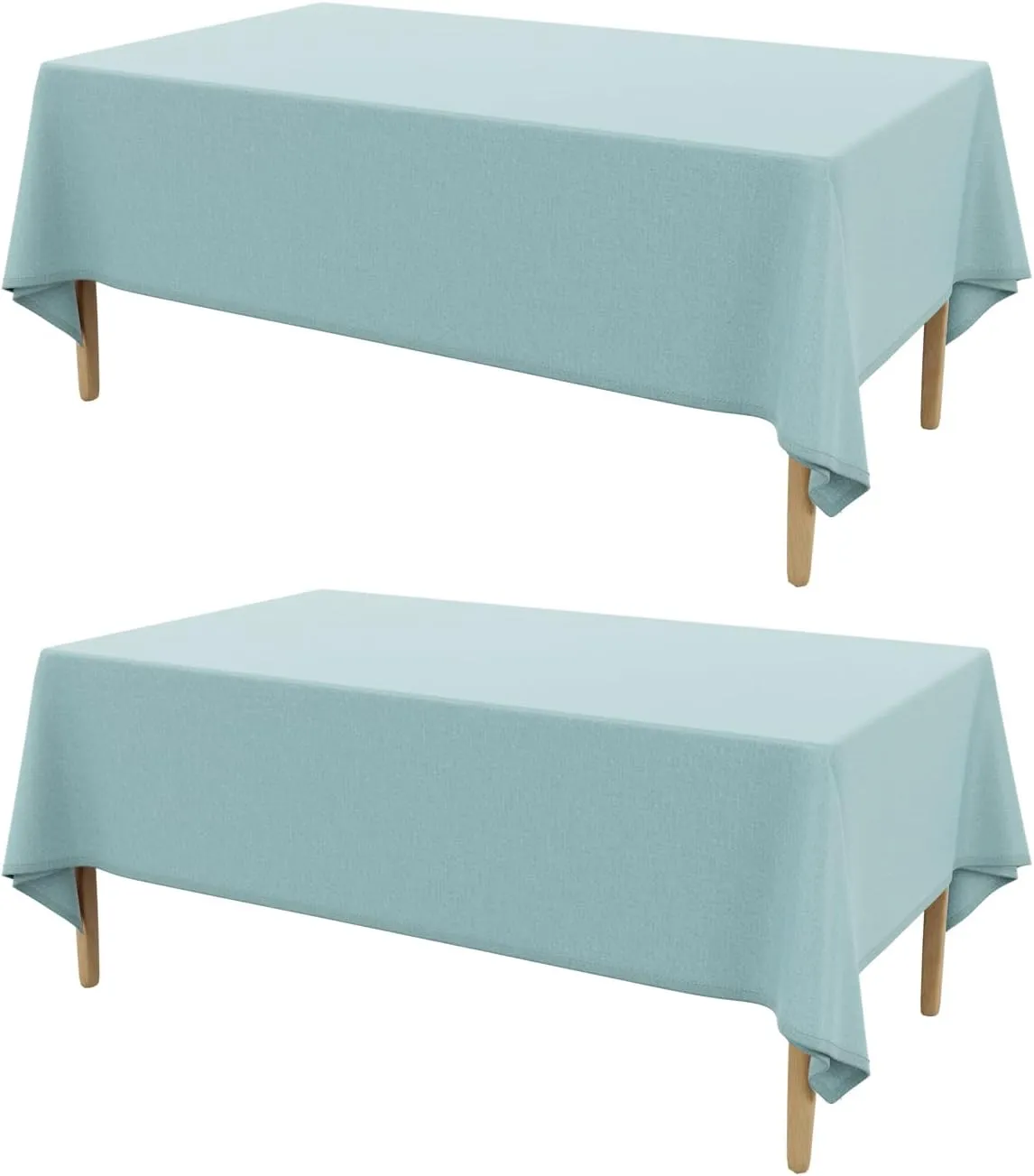 AUSSPVOCT 2 Pcs Textured Linen Table Cloth for Rectangle Table - 52x70 Inch Cloth Tablecloth Rectangular Waterproof Washable Fabric Dining Table Cover for Christmas Holiday Party Kitchen Decor