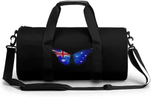 Australian Flag Butterfly Sports Gym Bag Portable Duffel Bag Travel Workout Bag with Adjustable Strap for Men Women