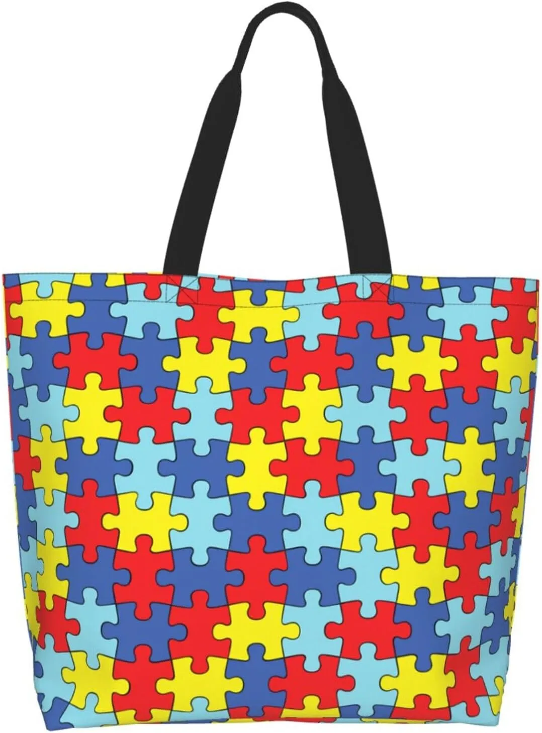 Autism Awareness Tote Bag for Women Mother Teacher,Reusable Shopping Grocery Bag Shoulder Bags