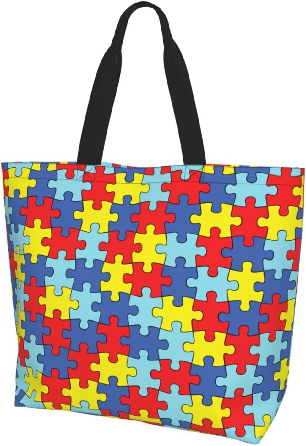 Autism Awareness Tote Bag for Women Mother Teacher,Reusable Shopping Grocery Bag Shoulder Bags