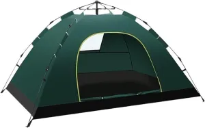 Automatic 1-3 Person Camping Tent, Easy Instant Setup, Portable Backpacking Tent, Waterproof Sun Shelter for Hiking, Travelling, and Outdoor Camping (Blue, One Size)