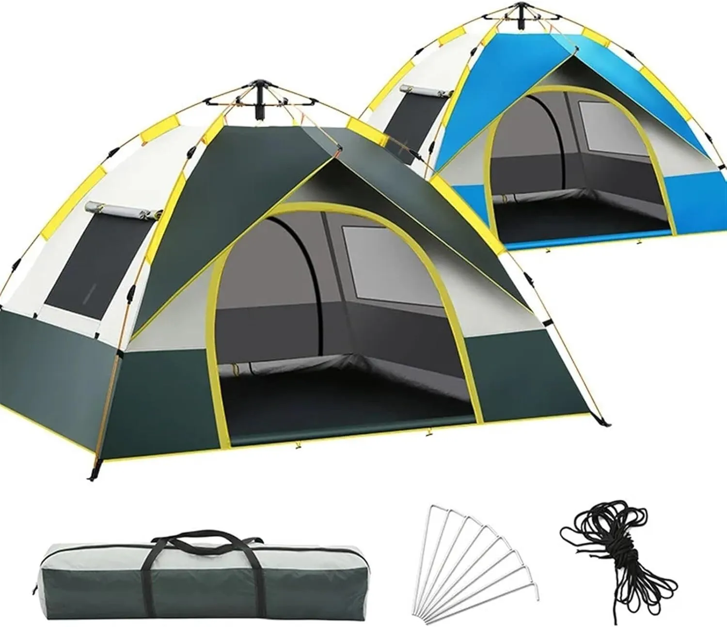 Automatic 1-3 Person Camping Tent, Easy Instant Setup, Portable Backpacking Tent, Waterproof Sun Shelter for Hiking, Travelling, and Outdoor Camping (Blue, One Size)