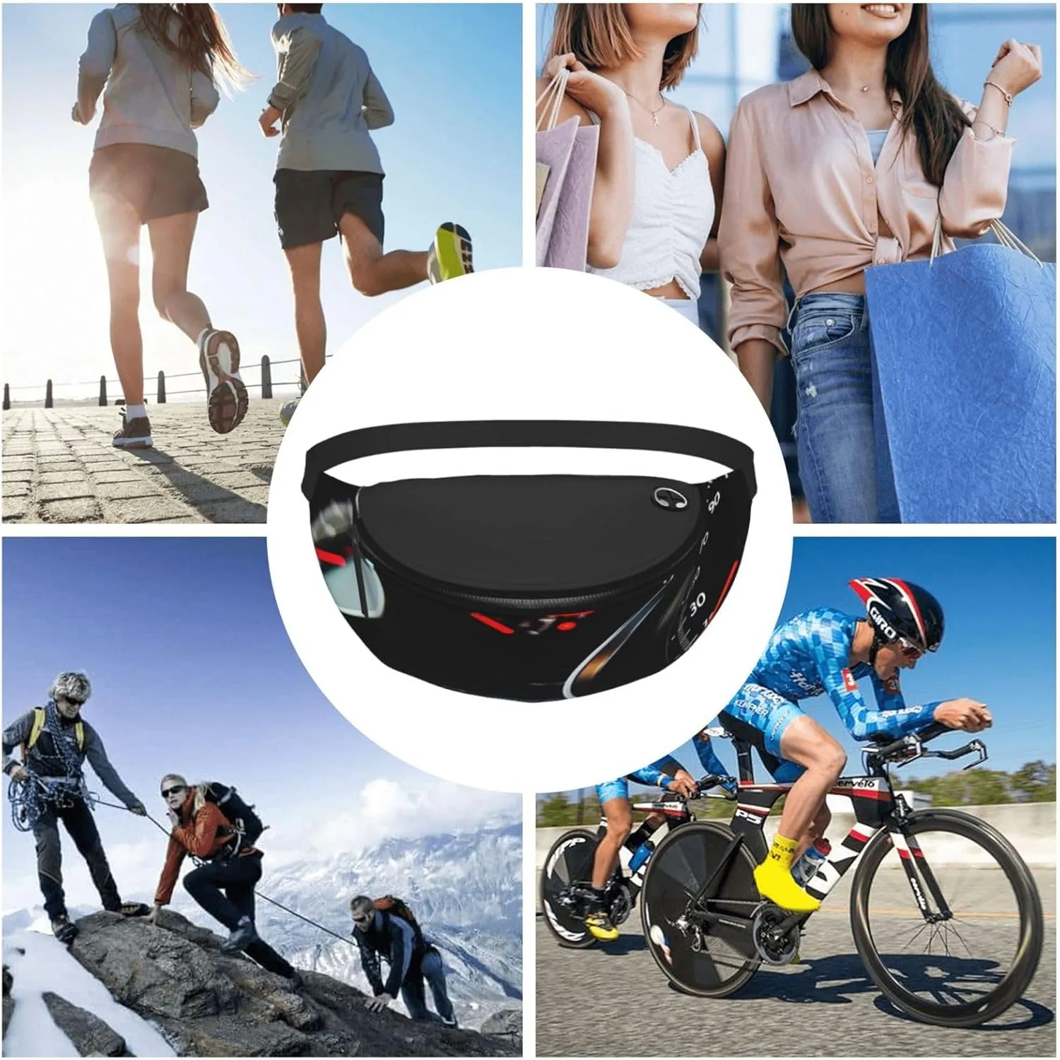 Automobile Dashboard Race Car Fanny Pack, Crossbody Waist Packs for Women Men Waist Bags with Adjustable Strap for Travel Running Hiking Sport