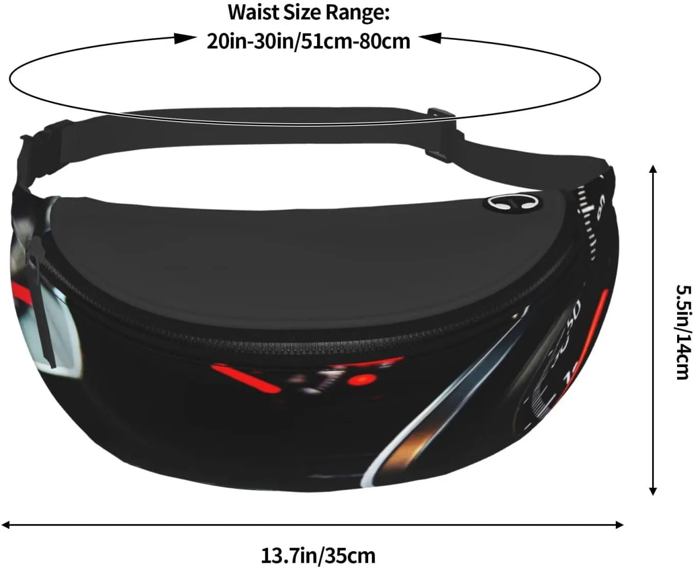 Automobile Dashboard Race Car Fanny Pack, Crossbody Waist Packs for Women Men Waist Bags with Adjustable Strap for Travel Running Hiking Sport