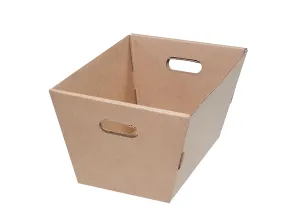 Aviditi Corrugated Cardboard Stackable Totes With Hand Holes, 19 1/2" x 13" x 10", Kraft Brown, Storage Totes For Organizing Homes, Warehouses and Offices, Pack of 25
