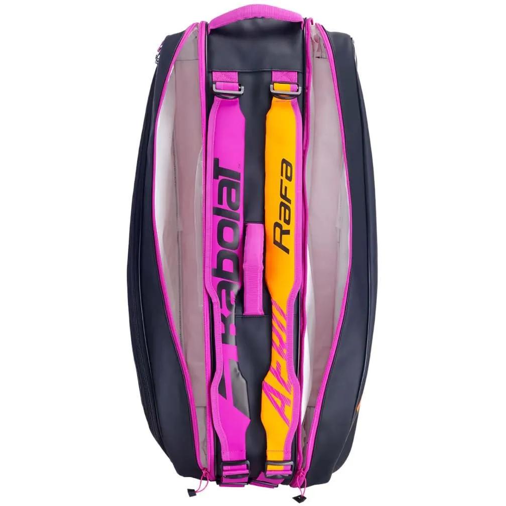 Babolat RH6 Pure Aero RAFA 6 Racket Tennis Bag - Black / Orange / Purple