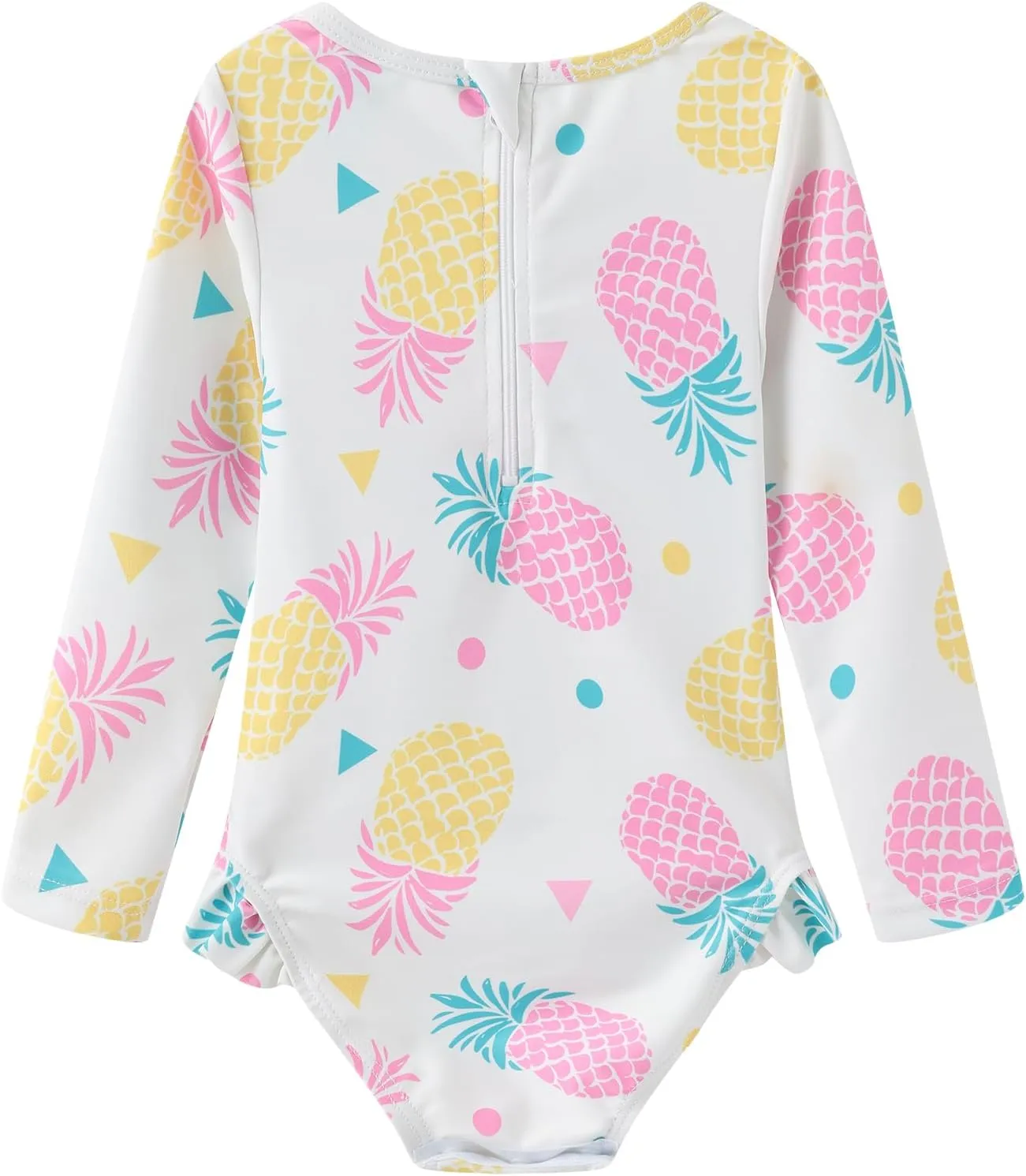 Baby and Toddler Girls One Piece Rash Guard Swimsuits for Girls Long Sleeve Swim Shirts with Sun Protection