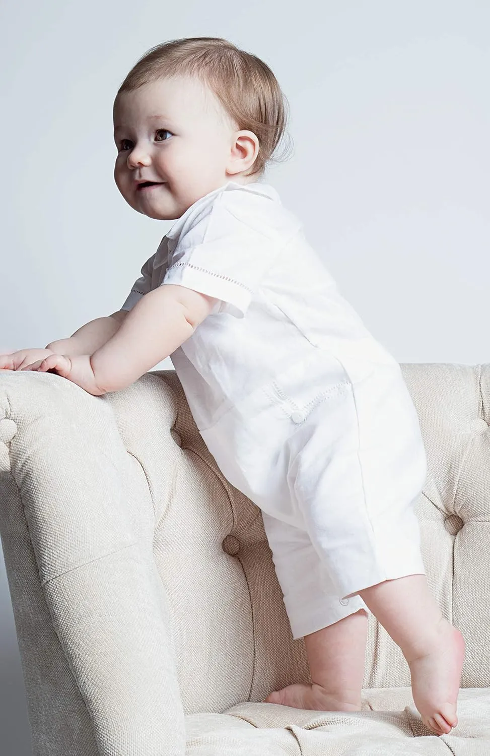 Baby Boys Formal Christening Shortall - Summer Outfit