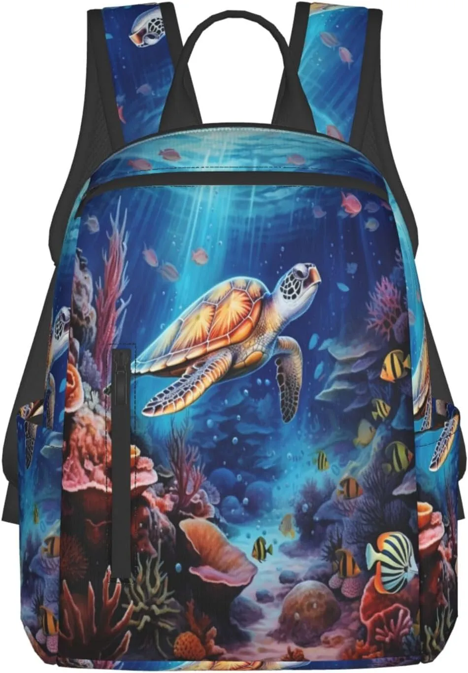Backpack For Women Men Marine Animals Sea Turtles Tarfish Bookbag Lightweight Travel Casual Daypack Water Resistant Outdoor Hiking Sport Rucksack