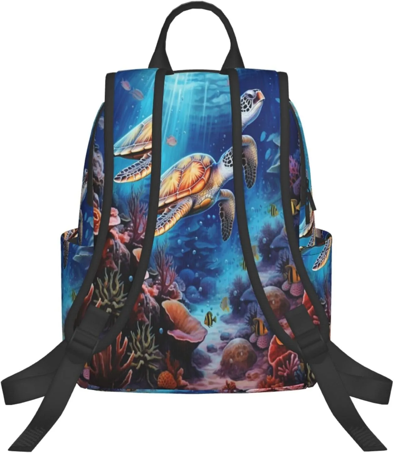 Backpack For Women Men Marine Animals Sea Turtles Tarfish Bookbag Lightweight Travel Casual Daypack Water Resistant Outdoor Hiking Sport Rucksack