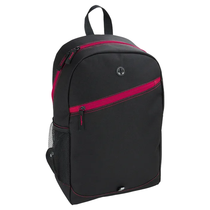 Backpack With Contrast Colour Diagonal Zip