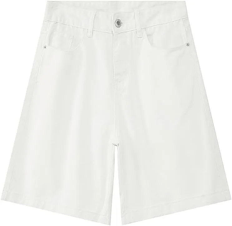Baggy Jean Shorts for Men Casual Retro Loose Fit Denim Shorts