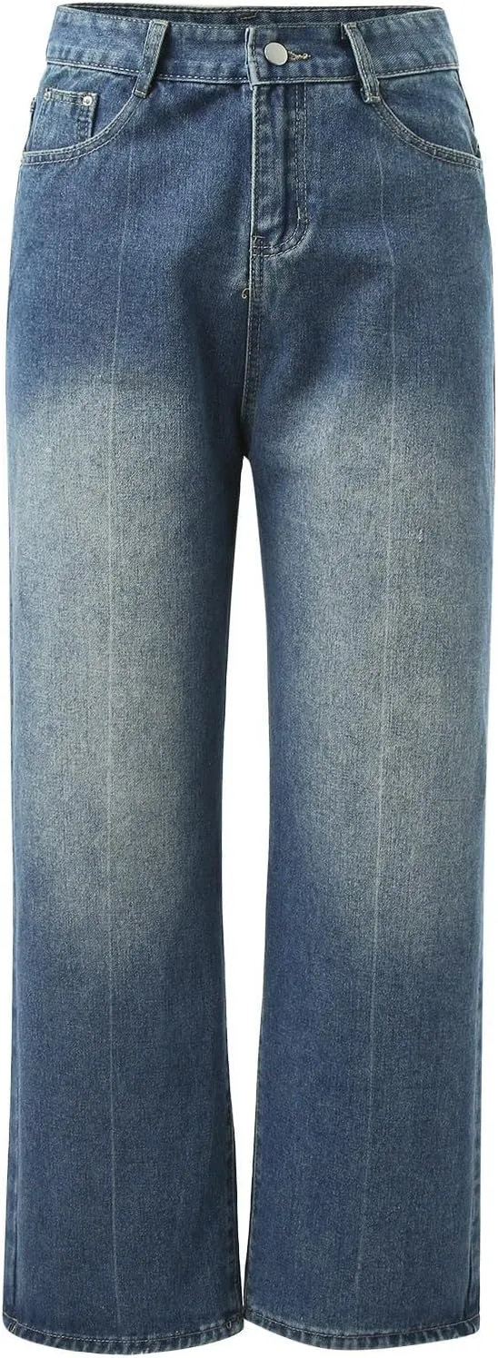 Baggy Jeans for Women Y2K High Street Pants Vintage Jeans Aesthetic Clothing Teen Girls Streetwear Hiphop