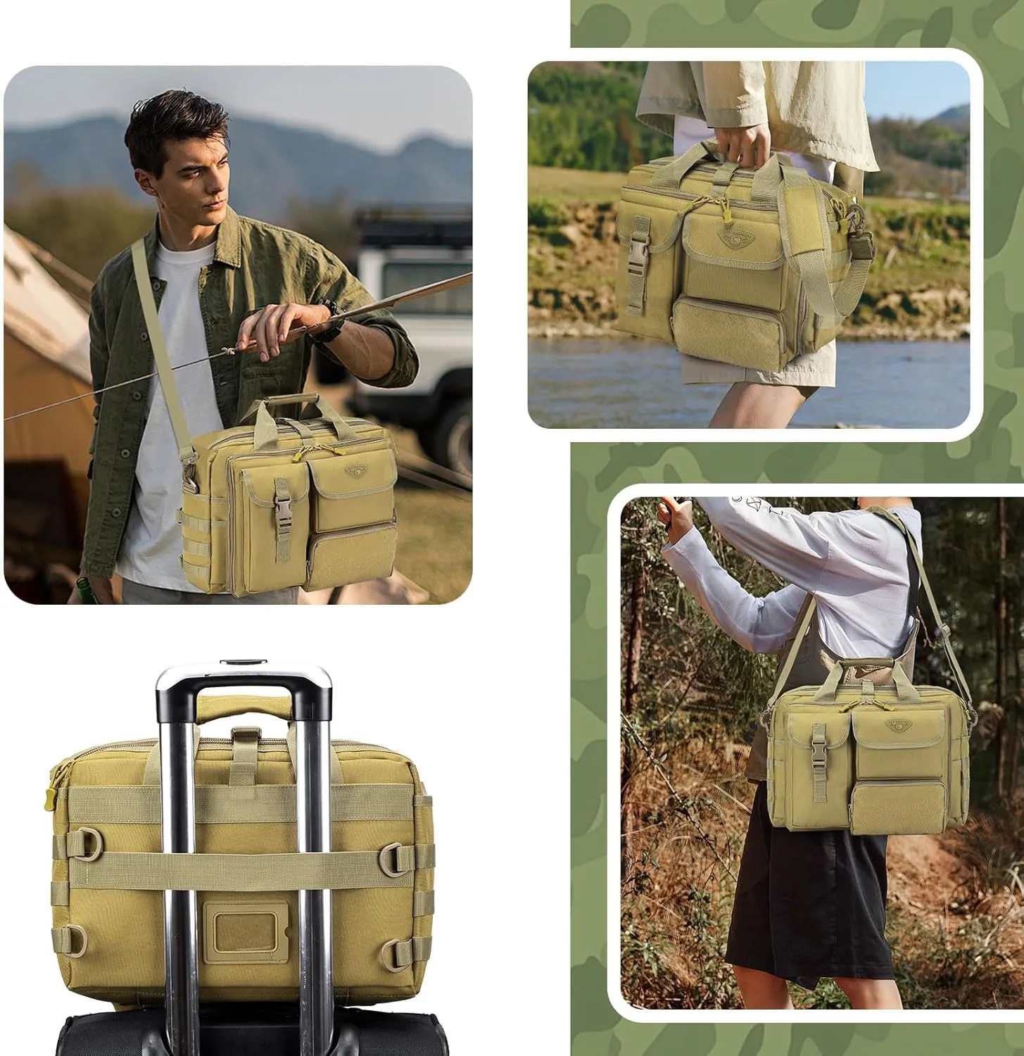 BAGZY Tactical Laptop Bag for Men Multifunctional Tactical Briefcase, Men's Military Messenger Bag 14/15.6/17.3 Inch