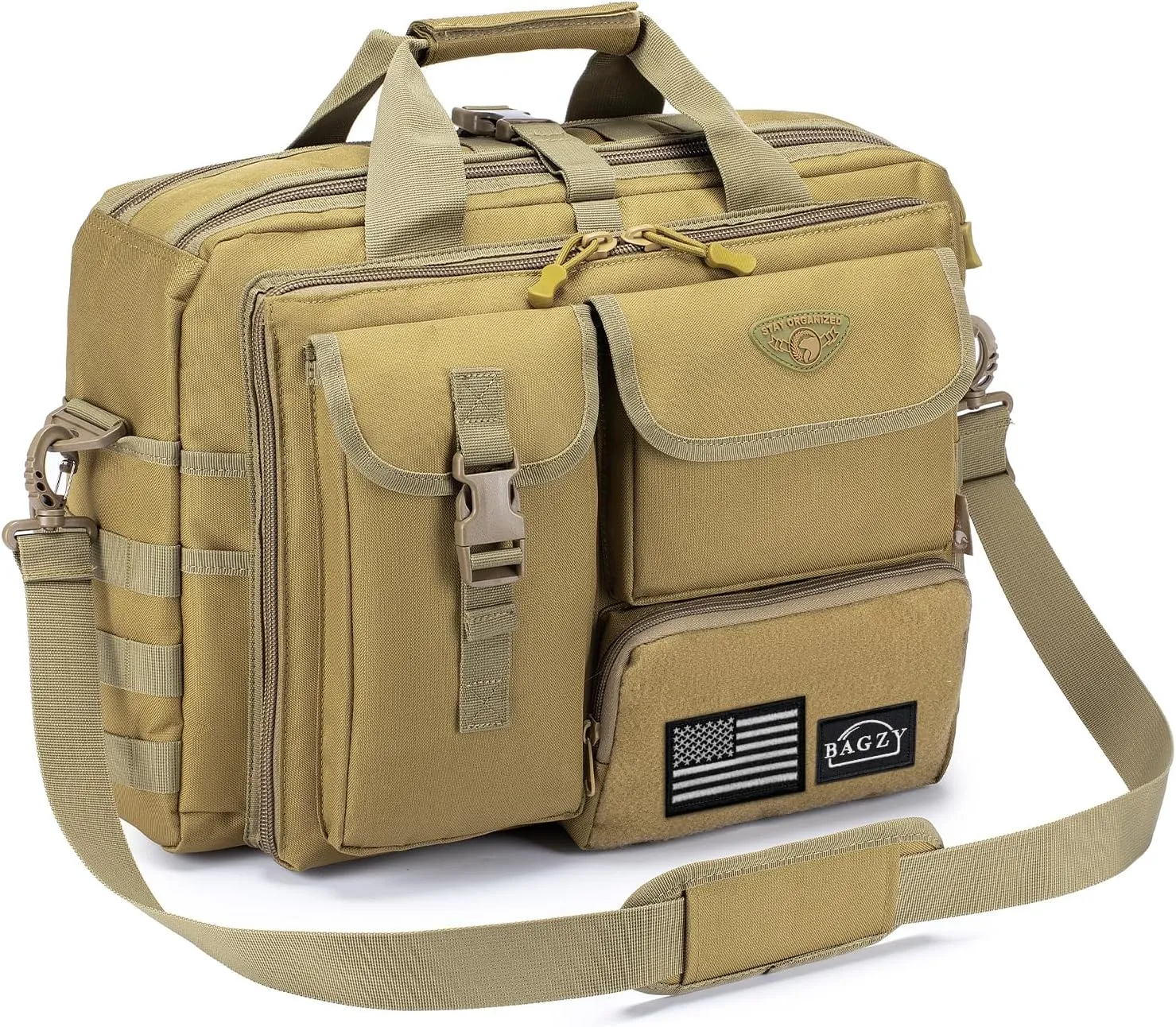 BAGZY Tactical Laptop Bag for Men Multifunctional Tactical Briefcase, Men's Military Messenger Bag 14/15.6/17.3 Inch