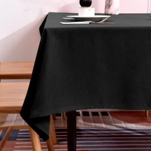 BALCONY & FALCON Table Cloth for 6 Foot Rectangle Tables – Waterproof, Wrinkle-Free Farmhouse Tablecloth for Dining, Kitchen, Wedding, Baby Shower & Holiday Gatherings (Black, 57" x 118")